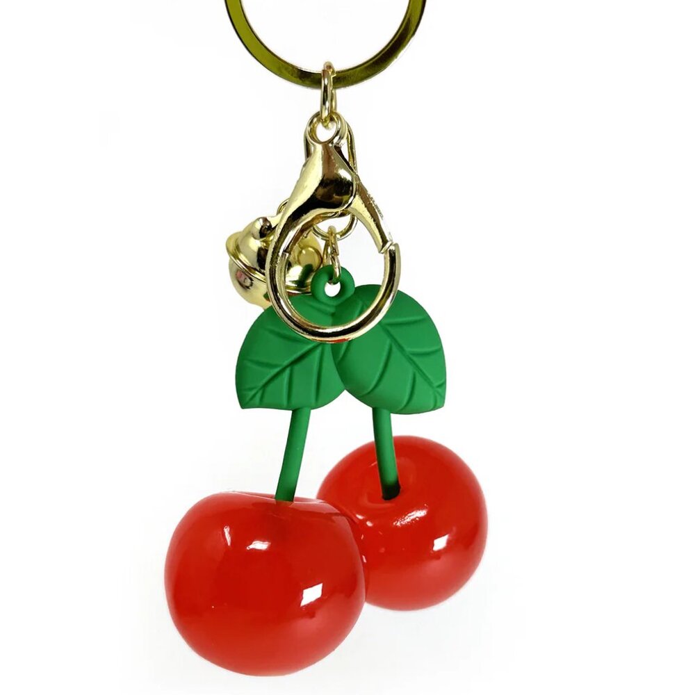 Charming Cherries Keychain Bag Charm – Cute Fruit Accessory for Bags & Keys